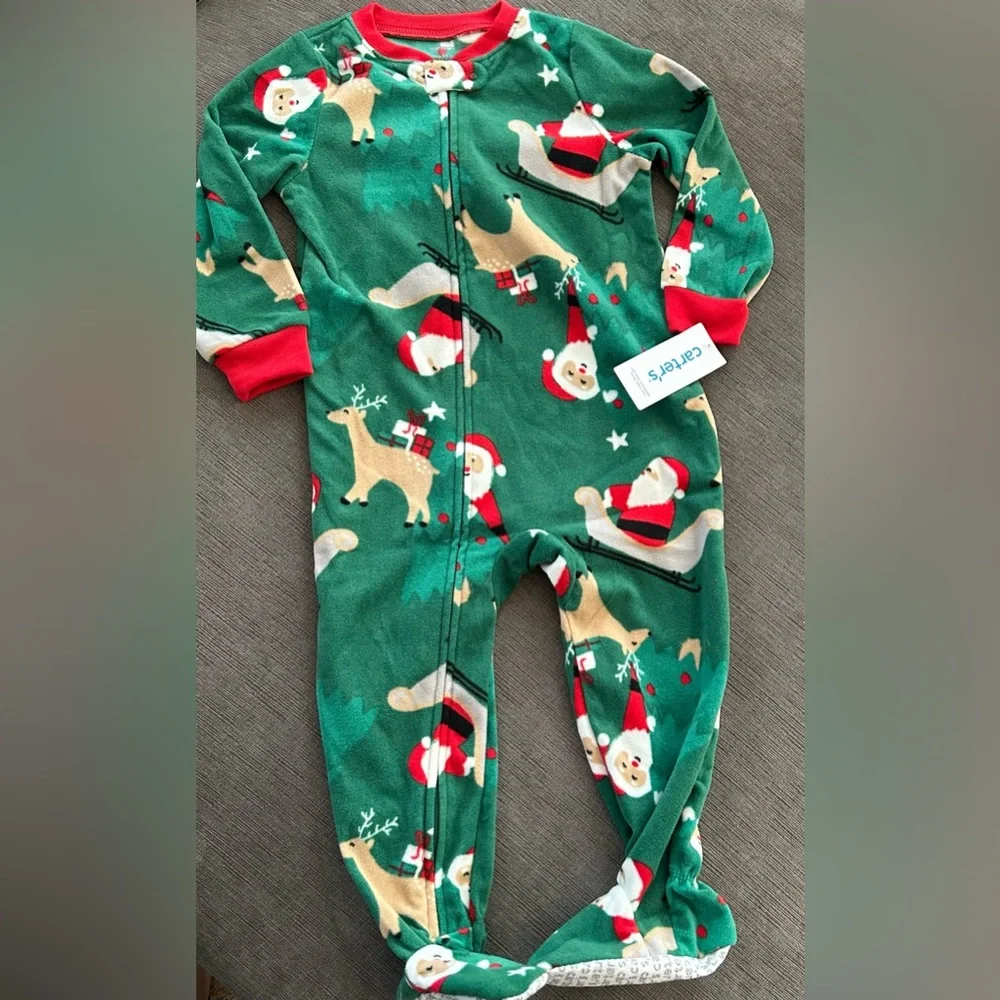 Carter‘s Toddler Footies PJ Christmas Santa Reindeer